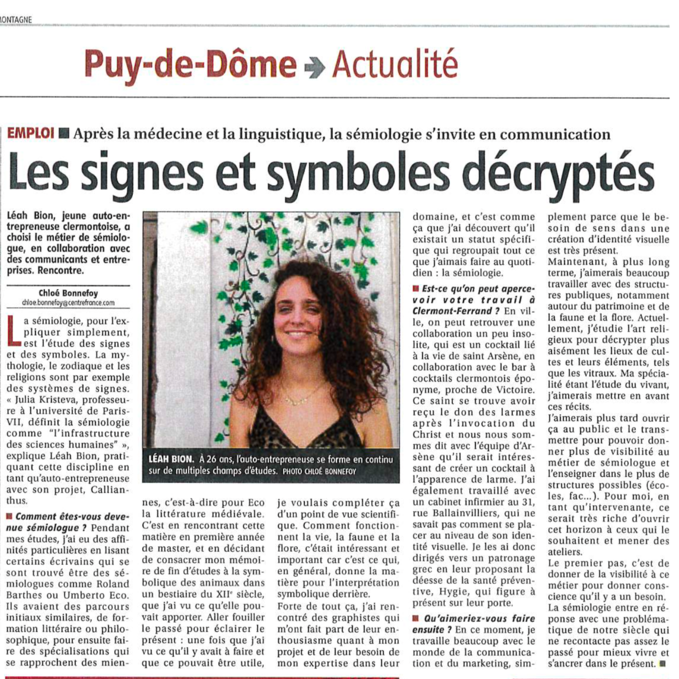 Décrypter signes et symboles, la mission d'une sémiologue à Clermont-Ferrand