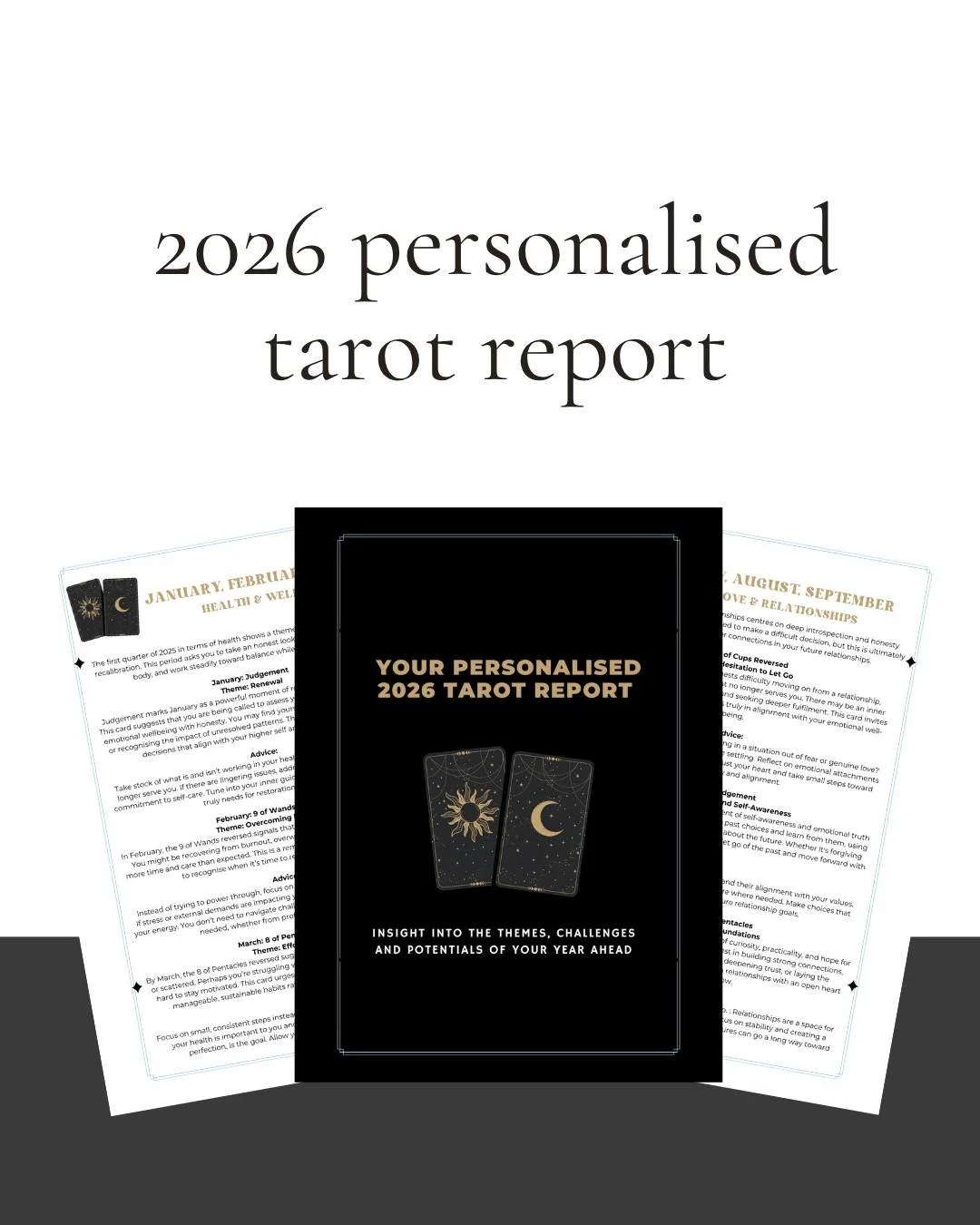 My yearly personalised tarot reports were so popular last year that I&rsquo;ve decided to bring them back for 2026 and this year&rsquo;s edition is even more powerful.

This isn&rsquo;t a quick &ldquo;card pull.&rdquo; It&rsquo;s a fully personalised