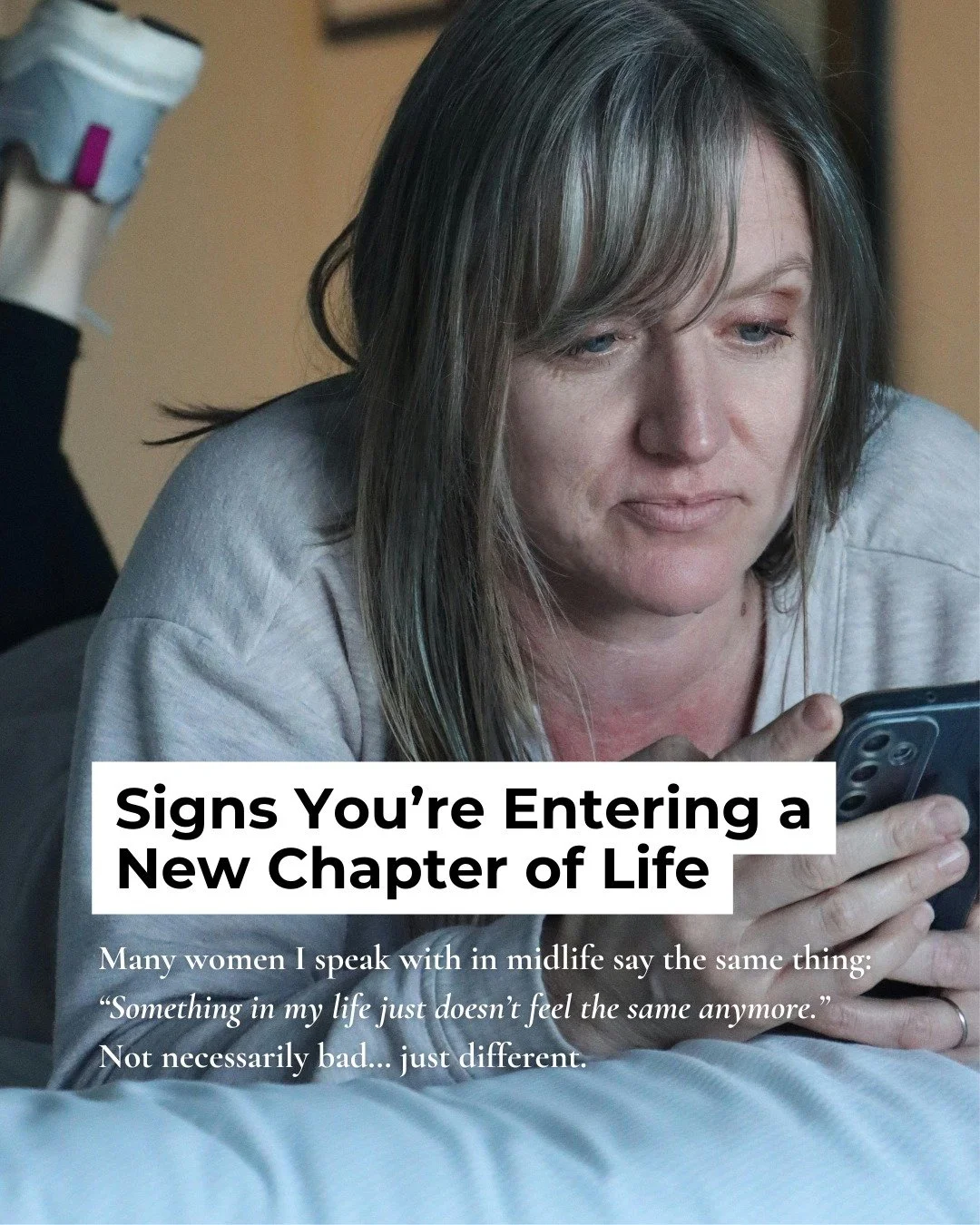 Many women reach a point in midlife where something begins to shift.

The life that once made sense doesn&rsquo;t quite feel the same anymore.
Things you used to tolerate suddenly feel harder to ignore.
Your definition of happiness starts to change.
