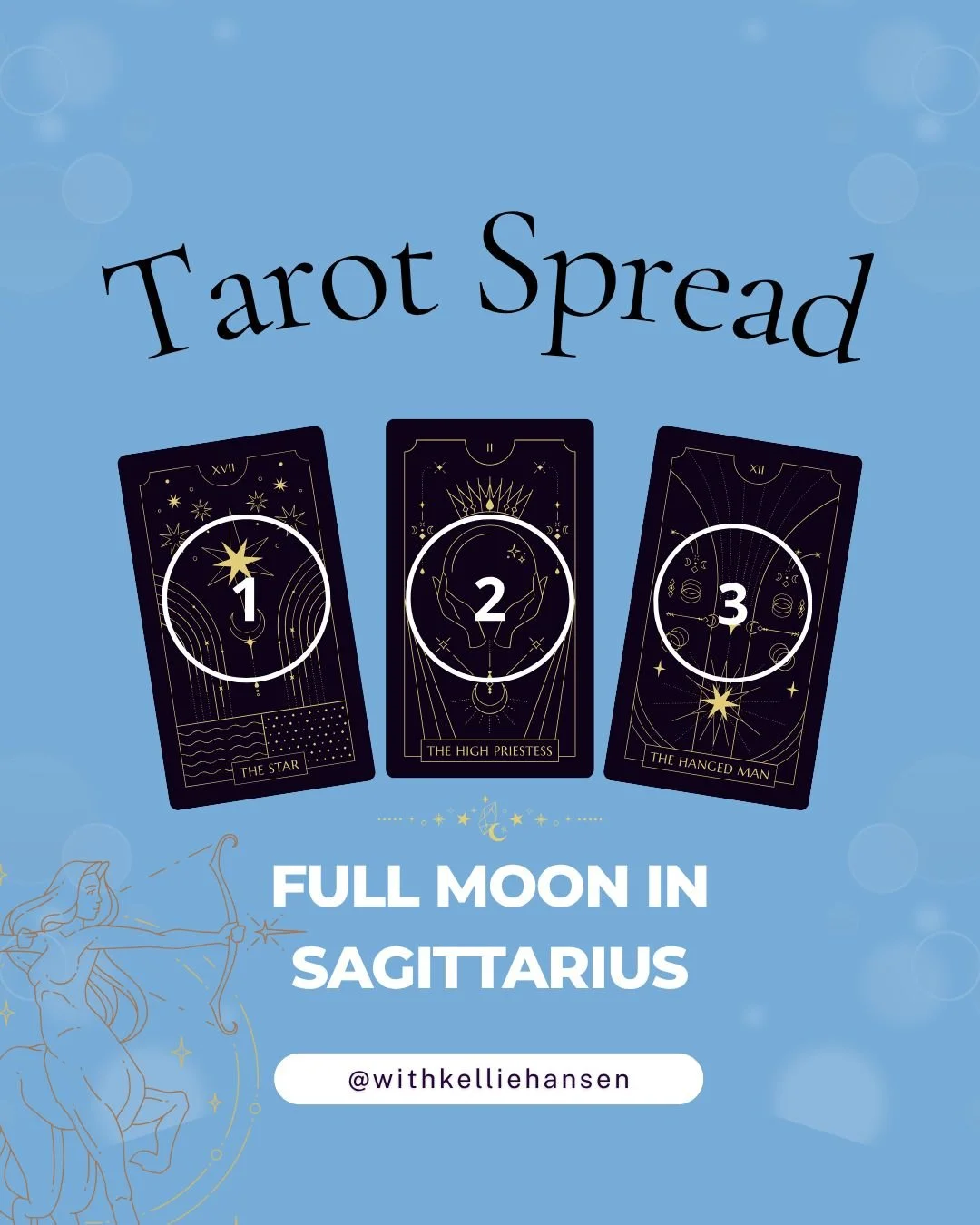 Sagittarius Full Moon Tarot Spread

The Full Moon in Sagittarius arrives on 31 May 2026, illuminating limiting beliefs, the desire for adventure or expansion and the bigger vision you hold for your life.

This full moon may shine a light on the stori