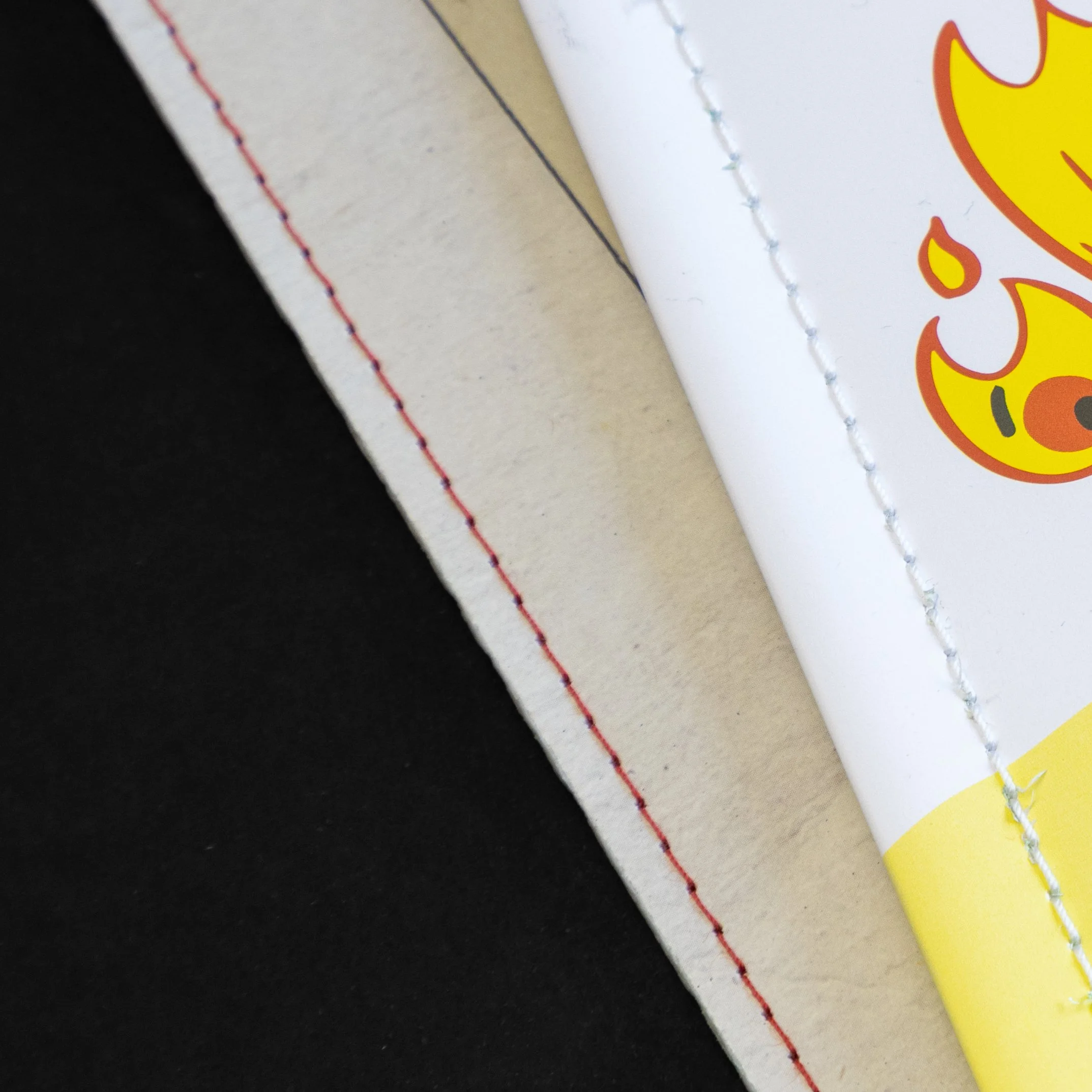 Steppstichheftung quer zum Bund