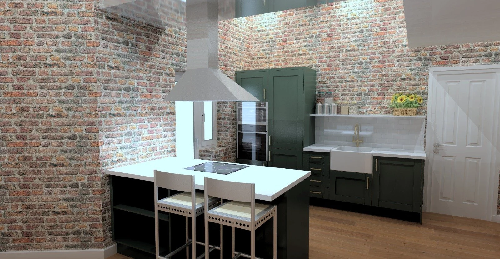 3D render of kitchen