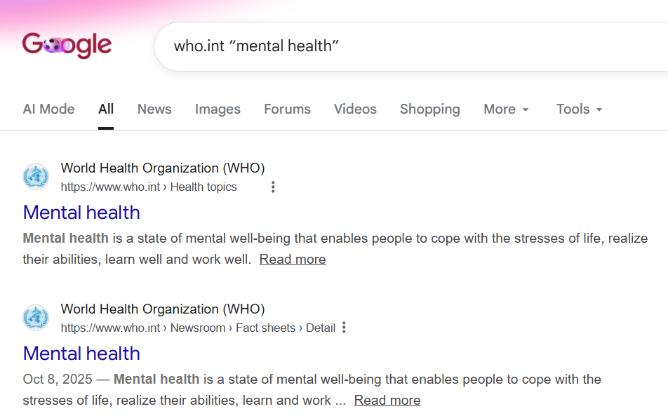 Search one website for official resources and parallel texts