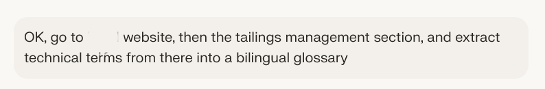 AI browser extracting terminology and building bilingual glossaries from websites