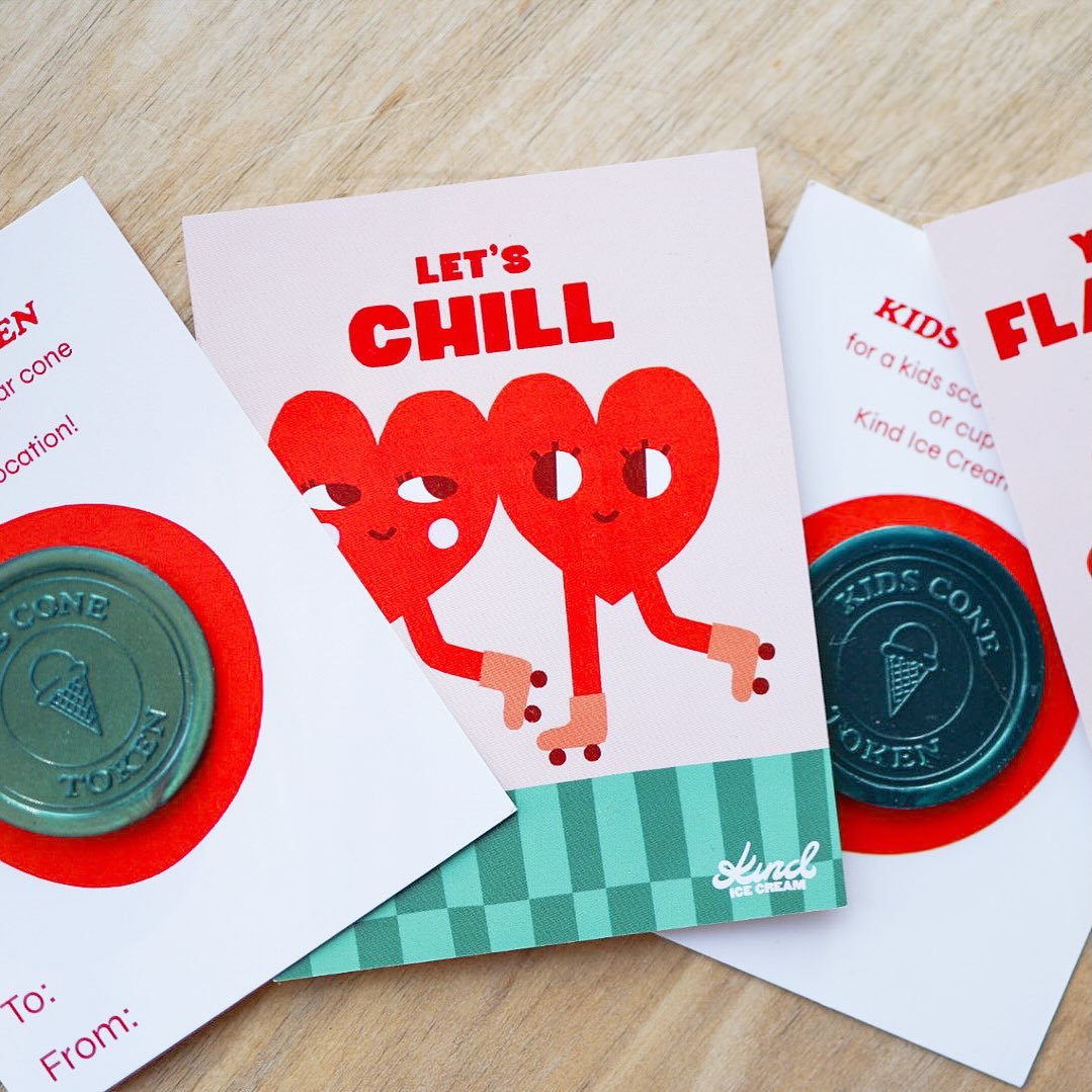 We didn&rsquo;t have enough of a runway to design Heated Rivalry themed Valentines for the adults (😉) but we do have adorable Kids Cone Tokens available. They come individually for $4 or packs of 10 for $35 and are stocked up at all shops!