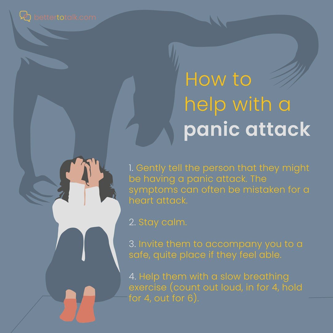 Witnessing somebody having a panic attack can be quite a traumatic experience, especially if it is one of your loved ones. Knowing a little bit about how panic attacks happen and how they can be managed is a useful tool.

When somebody is having a pa