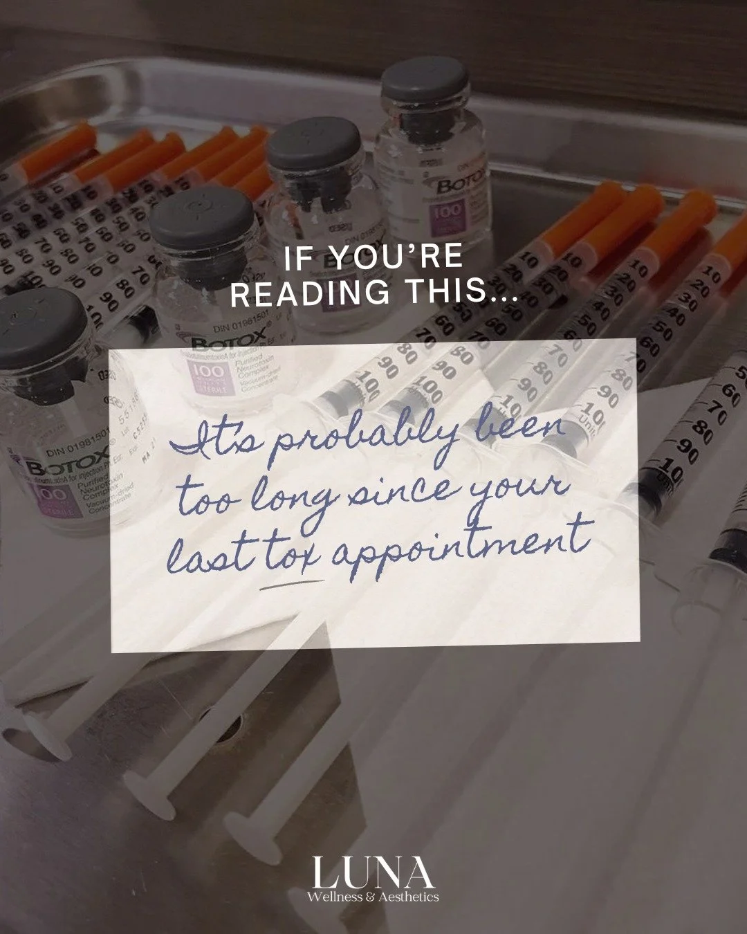 💉 If you&rsquo;re reading this&hellip; it&rsquo;s probably been too long since your last tox appointment 😉

Let&rsquo;s be honest &mdash; if your forehead&rsquo;s starting to move again, your tox is due. Neurotoxin typically lasts around 3&ndash;4 