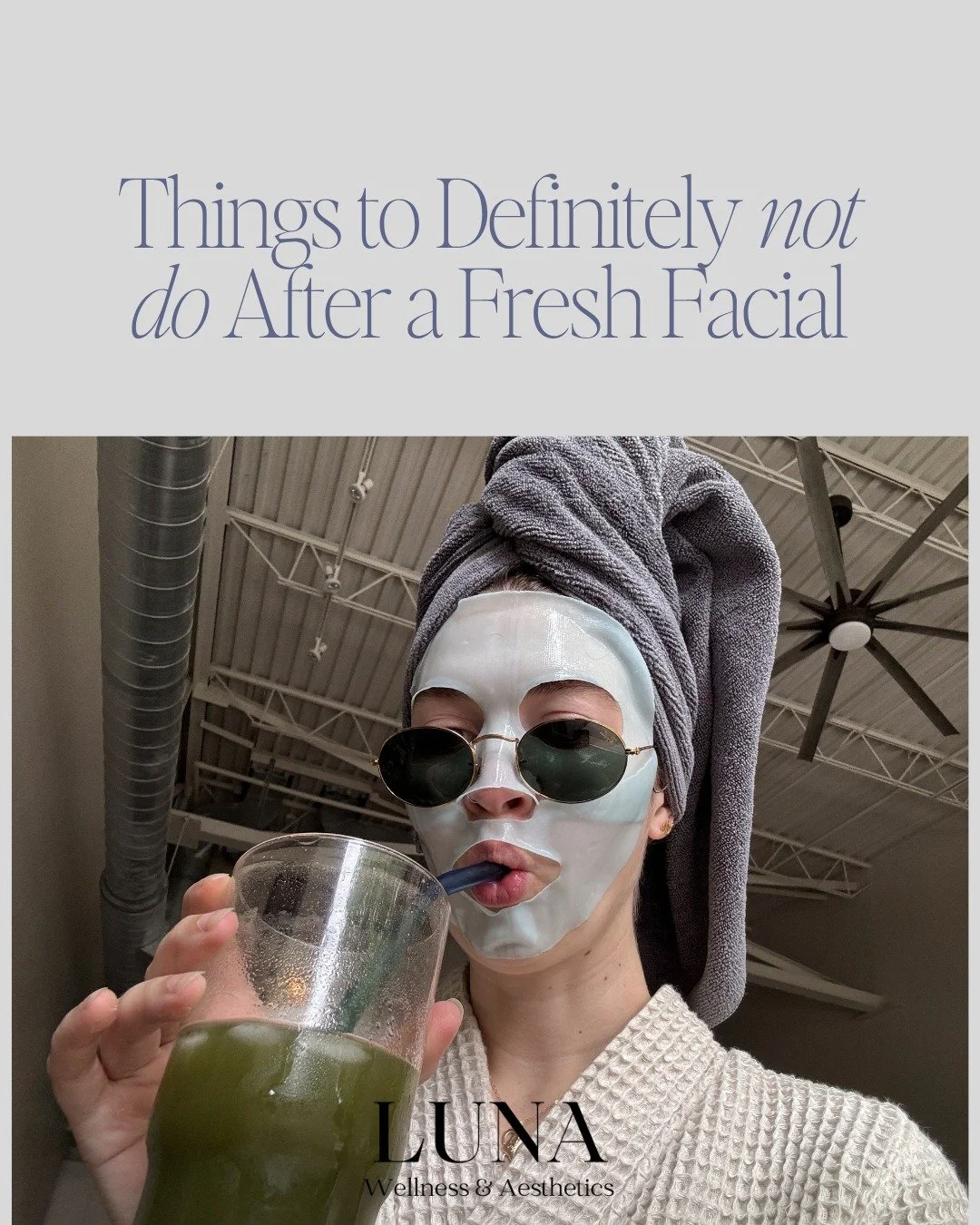 &ldquo;Fresh skin &gt; fresh laundry 🧺✨ After your facial with Veronica, your only job is to relax. No cleaning, no emails, no gym, no sun &mdash; just glowing, happy skin that deserves a chill day 💆&zwj;♀️

Book your next facial at Luna Wellness &