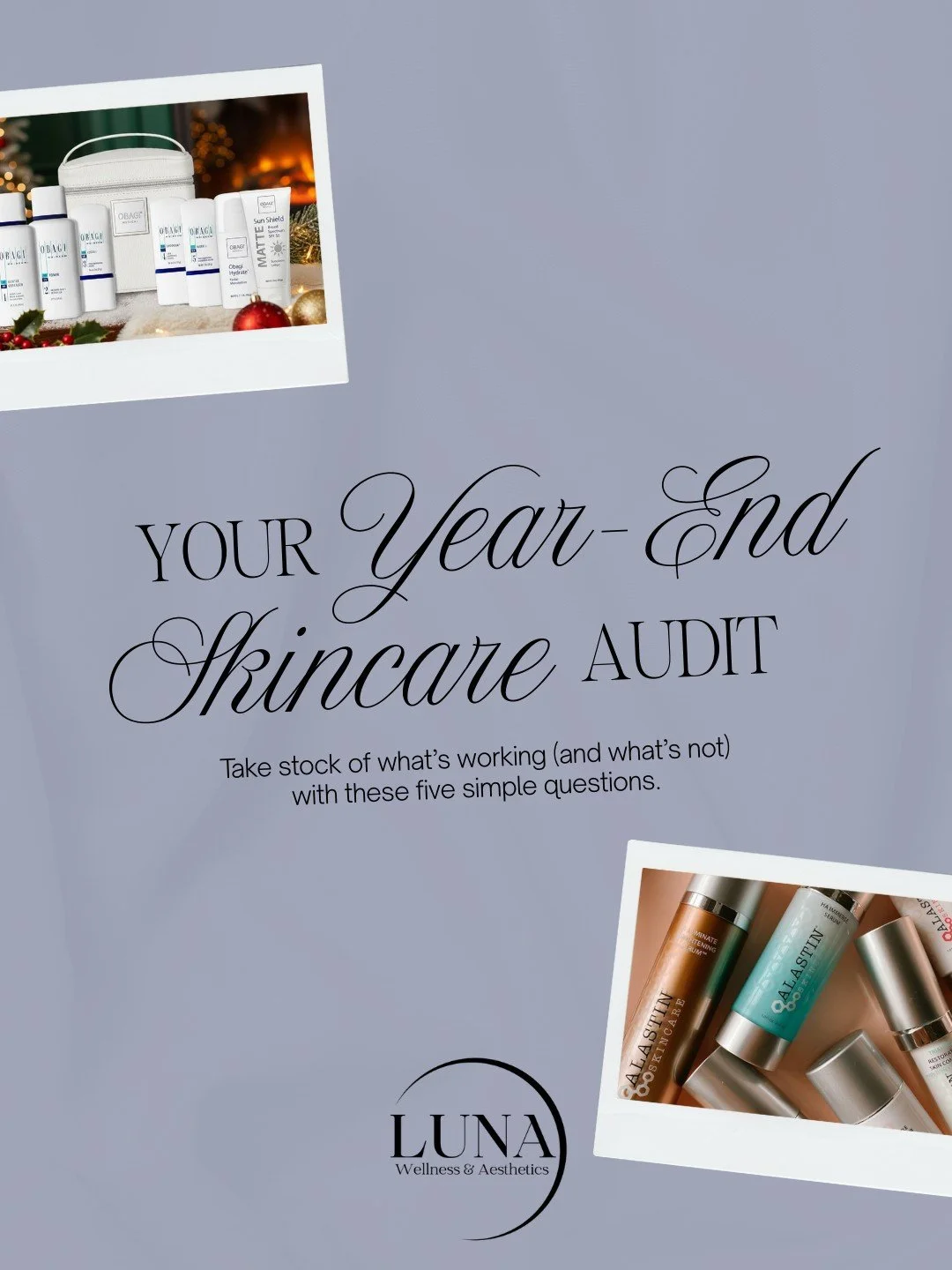 Level up your skincare before the new year ✨
We carry both Alastin and Obagi in-house &mdash; two of the most trusted, medical-grade lines for real, visible results. Whether you&rsquo;re refreshing your routine or stocking up on gifts, now is the per