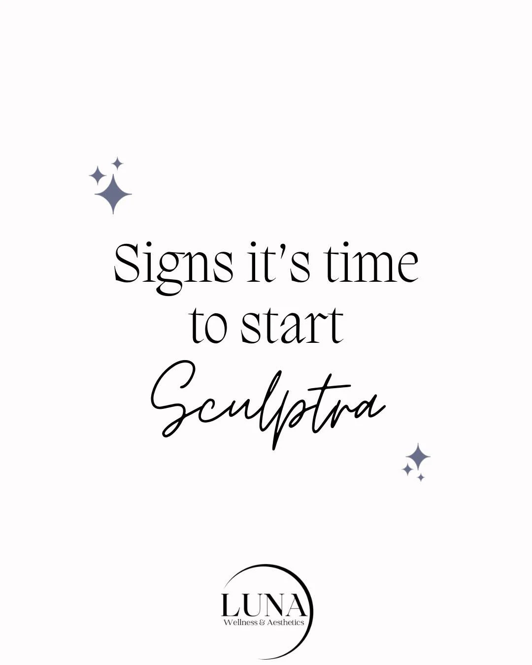 Signs it&rsquo;s time to start Sculptra ✨

&bull; Your skin feels thinner or less &ldquo;plump&rdquo; than it used to
&bull; You&rsquo;re noticing hollowing in the cheeks, temples, or smile lines
&bull; You want subtle, natural-looking rejuvenation&m