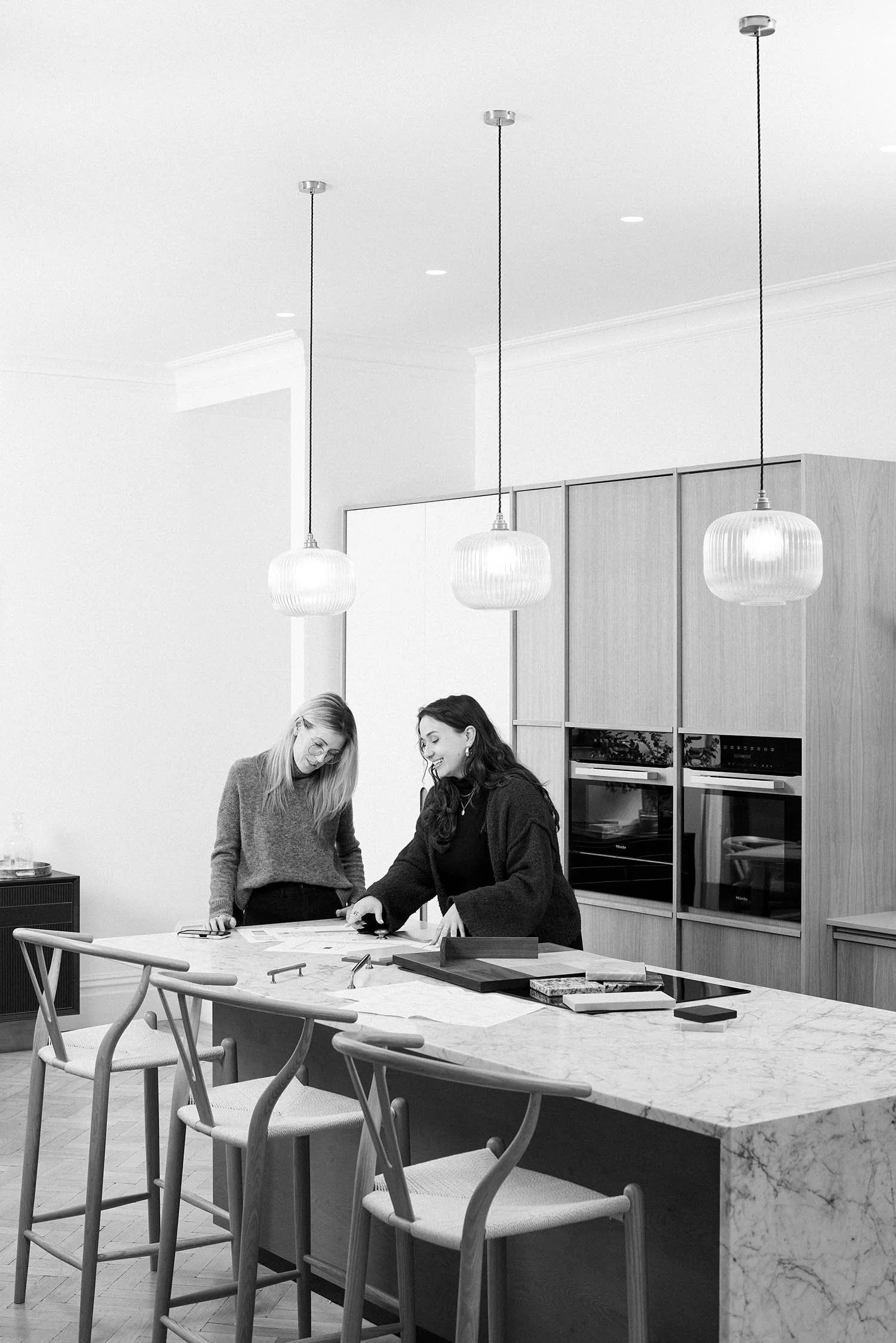 Makers plan your bespoke kitchen in their London showroom.
