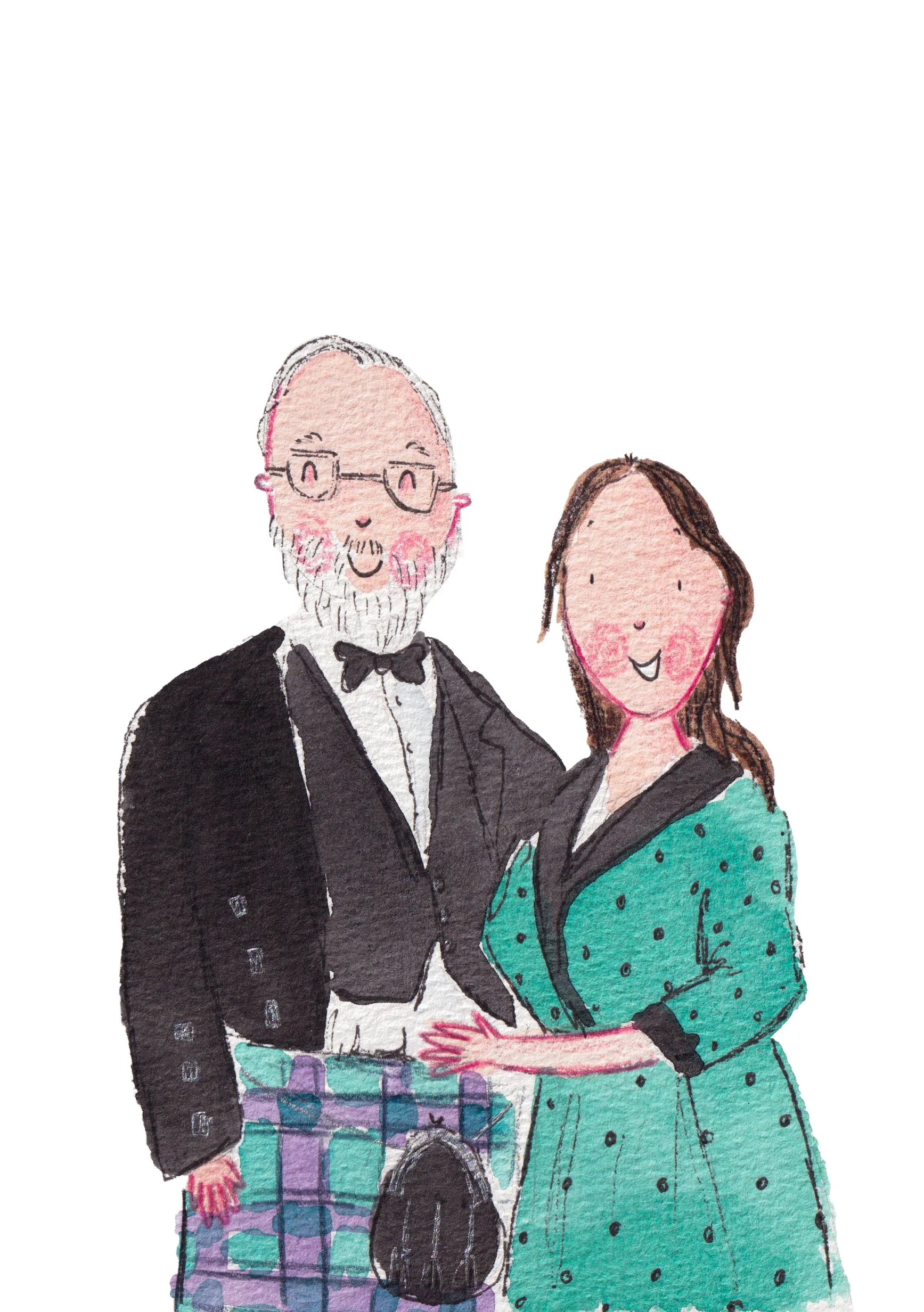 Live wedding guest portraits by Hannah Robinson