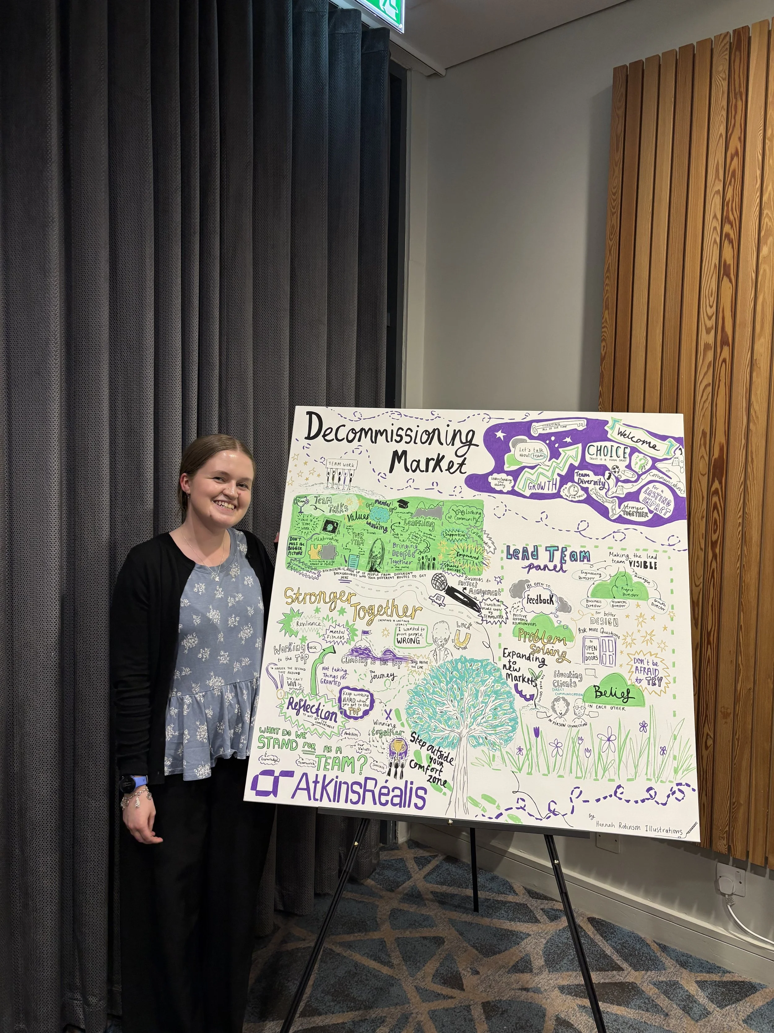 Live illustration for conferences by Hannah Robinson at Carlisle Racecourse