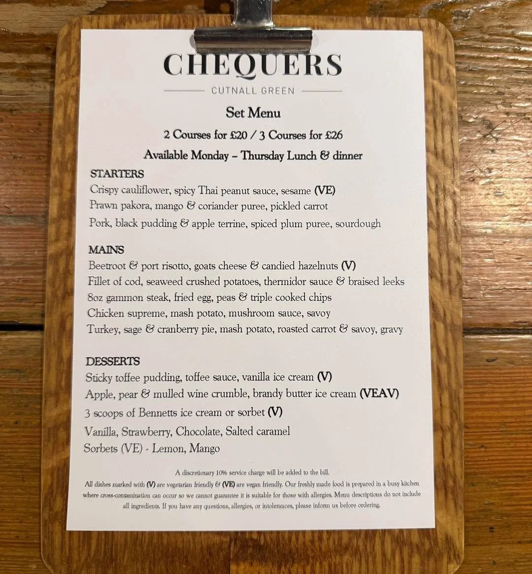 Our set menu for this week. Come grab a bargain in January.