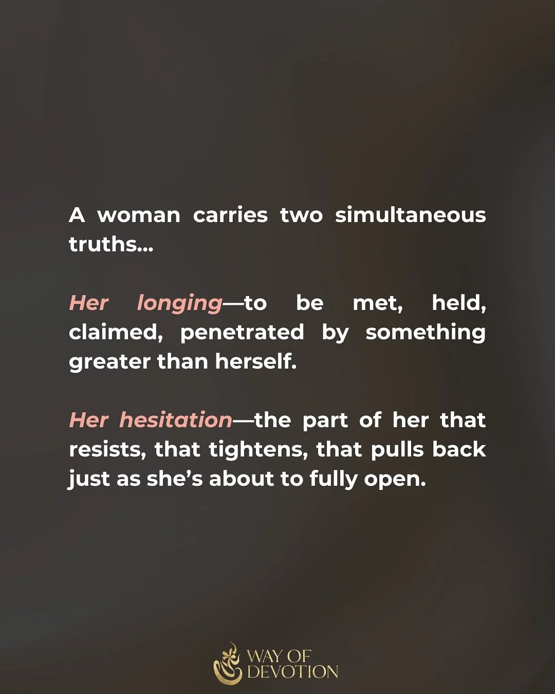 A deep man does not demand a woman&rsquo;s unfolding.

He does not pull at her pace, force her open, or push past the barriers of her trust.

He listens, attunes, and moves with the intelligence of presence.

But the deepest masculine gift is not jus