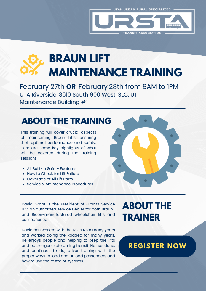 Braun Lift Maintenance Training — URSTA Utah