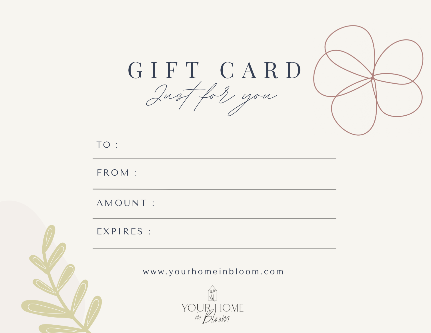 Your Home in Bloom Gift Card