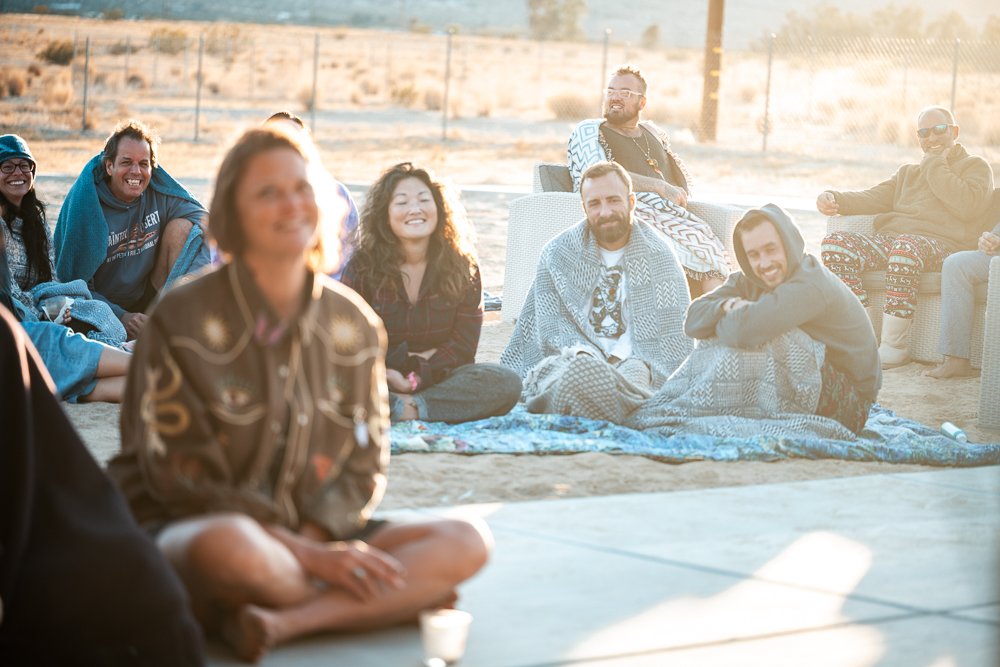 small group gathered for an ayahuasca retreat in Joshua Tree, California
