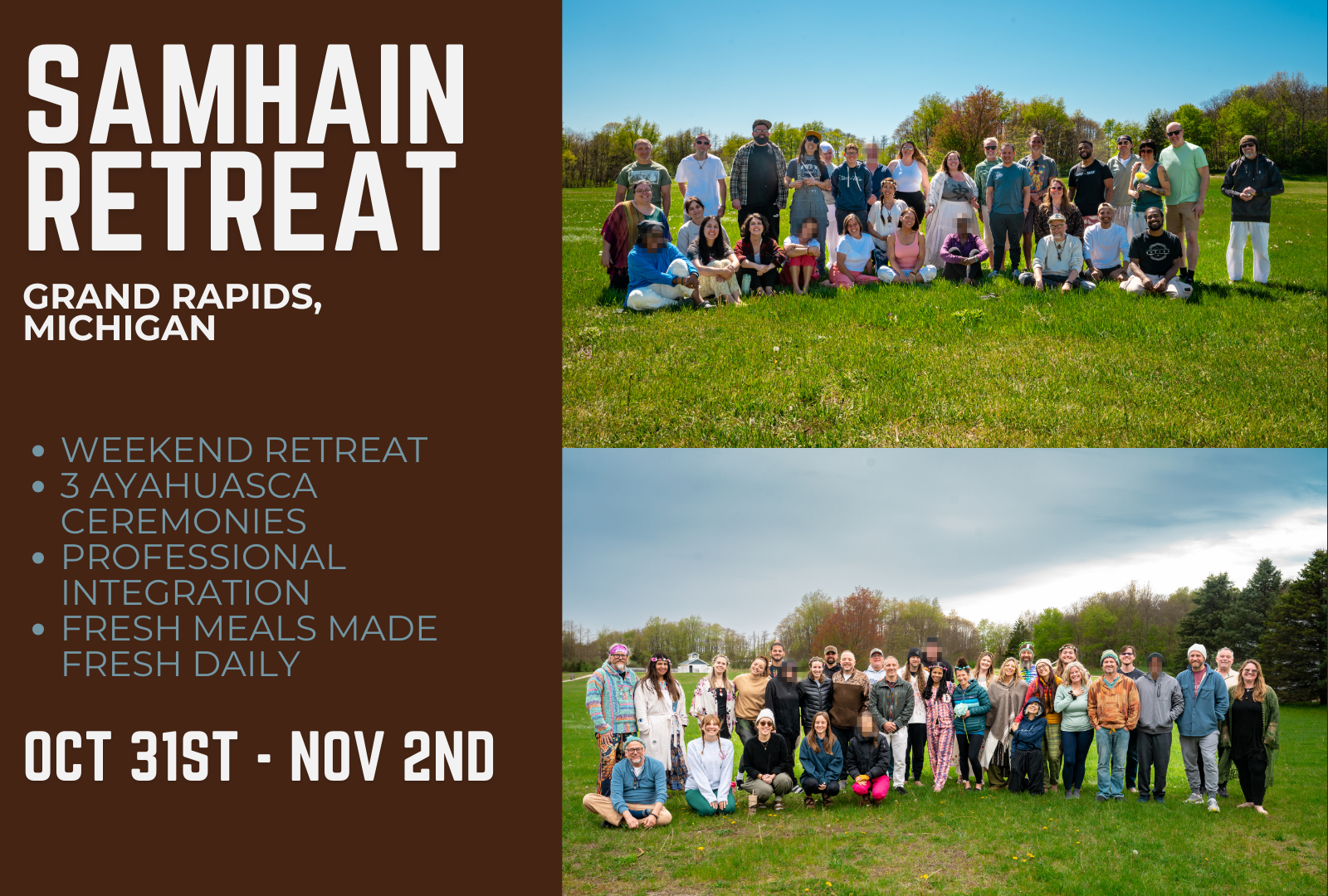 Samhain Ayahuasca Retreat in Michigan | October 31–November 2, 2025