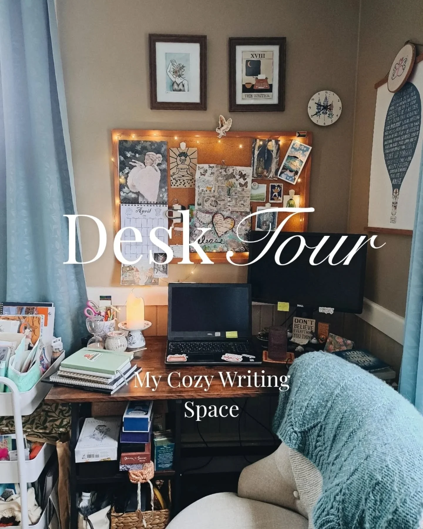 Oh how I love my writing desk! It's a little corner in our bedroom, but it's all mine and it's filled with treaures and talismans that help me sink into my creative work. 

That said, there's someplace else you'll often find me weaving stories togeth