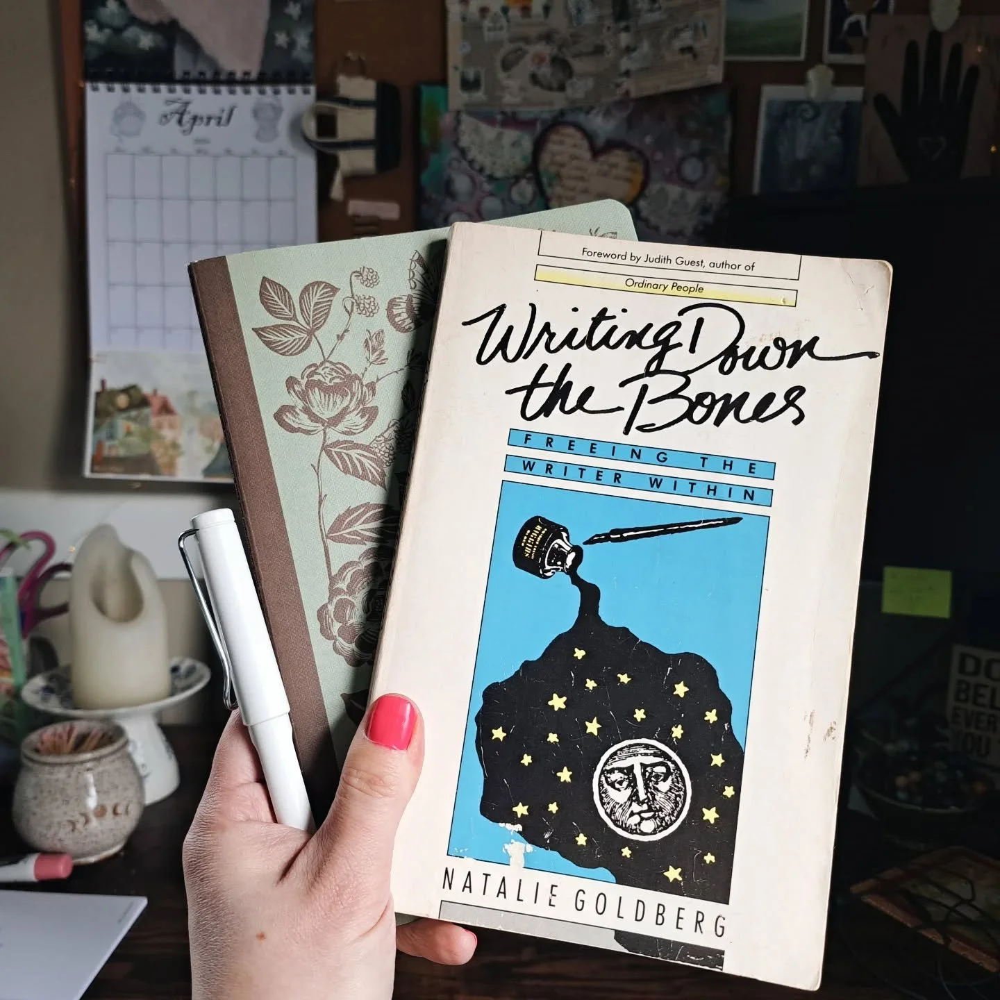 In May and June we're reading Writing Down the Bones over in my book club on Patreon. I've read it several times, but know the wisdom within is always potent, always spot on, and always timely. 

Yes, it's a book about writing, but it's so much more 