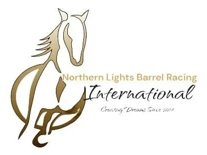 Logo of Northern Lights Barrel Racing featuring a stylized horse head.