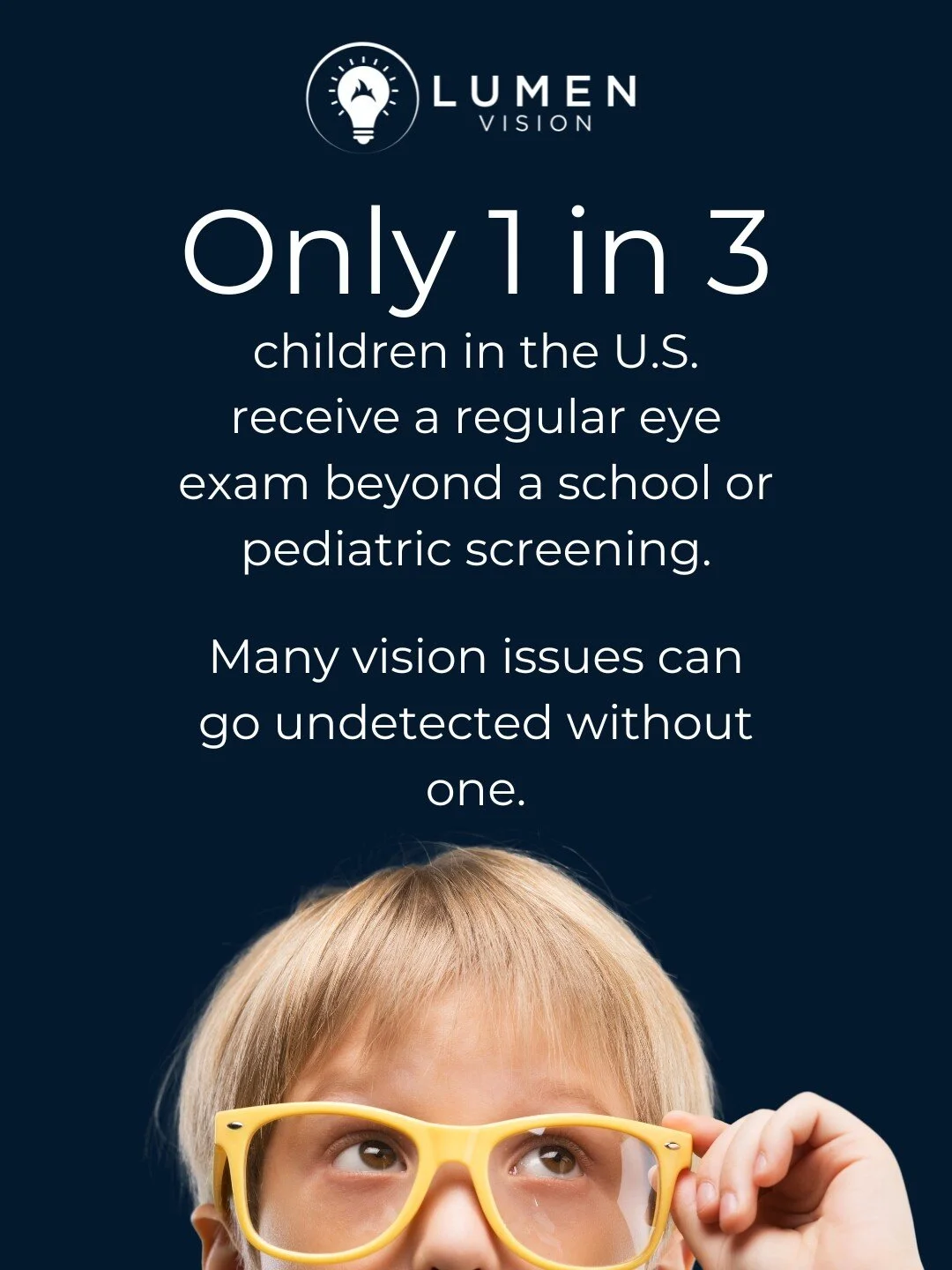 Did you know only 1 in 3 kids regularly see an eye doctor?

School screenings aren&rsquo;t the same as a full exam and summer is your window to get it done without the school-year rush.

☀️ Our summer schedule fills fast!
📅 Book online now to secure