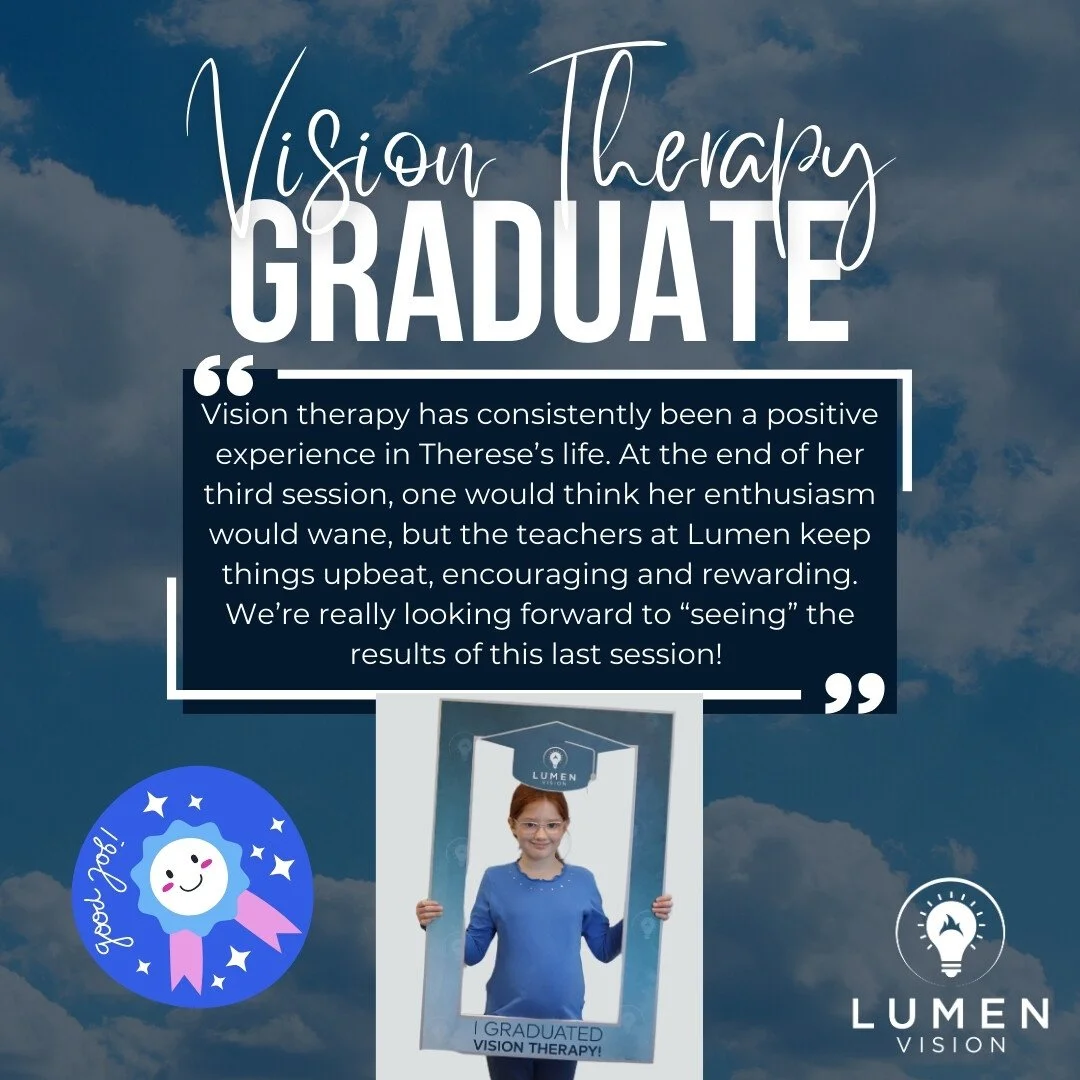 Big cheers for Therese! 👏 Your enthusiasm and effort have made your vision therapy journey so special to watch.