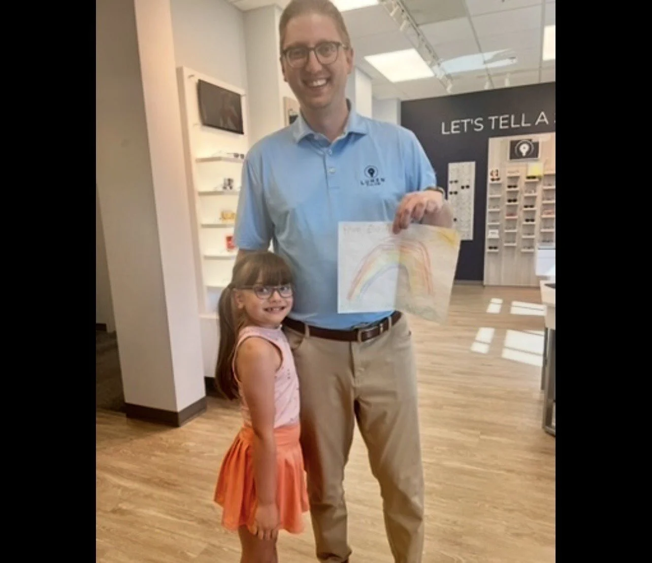 We got a special visit and a special drawing from one of our favorite former Vision Therapy graduates! Thanks for brightening our day, Elaina