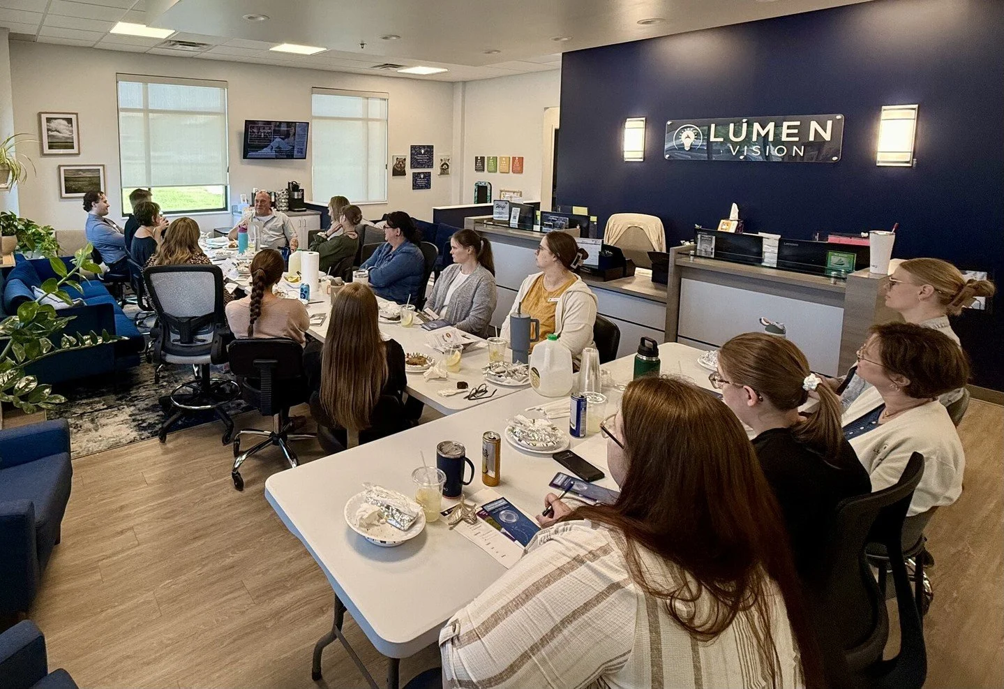 This week at our staff meeting, we were thrilled to host Mark Rice from CooperVision! CooperVision is a company that makes contact lenses which actually SLOW the progression of nearsightedness. Want to learn more? Check out our website: https://www.l