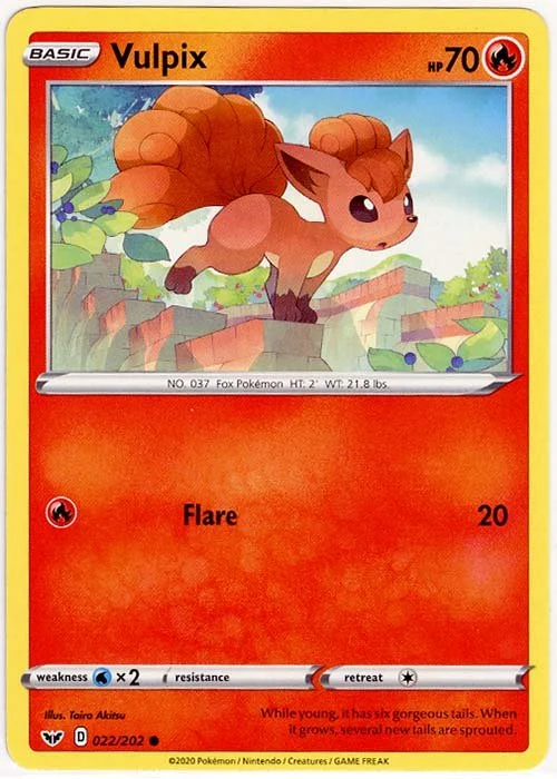 pokemon card fox - Vulpix 037/165 - Pokemon 151 - Reverse Foil Evolves from Nickit Type Basic Vulpix HP 60 Combustion