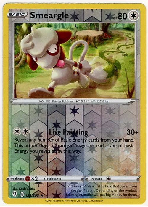Smeargle Reverse Holo 2021 Sword & Shield: Evolving Skies 128/203  Stone  Town Collectibles