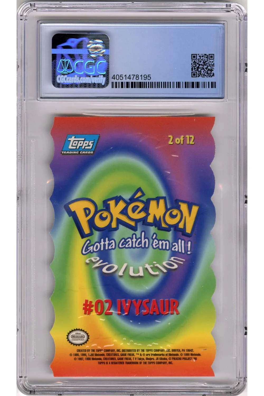 Ivysaur 1999 Topps Pokmon the First Movie 1st Print Die-Cut CGC 9 Stone Town Collectibles Ivysaur 1999 Topps Pokmon the First Movie 1st Print Die-Cut CGC 9 Stone Town Collectibles