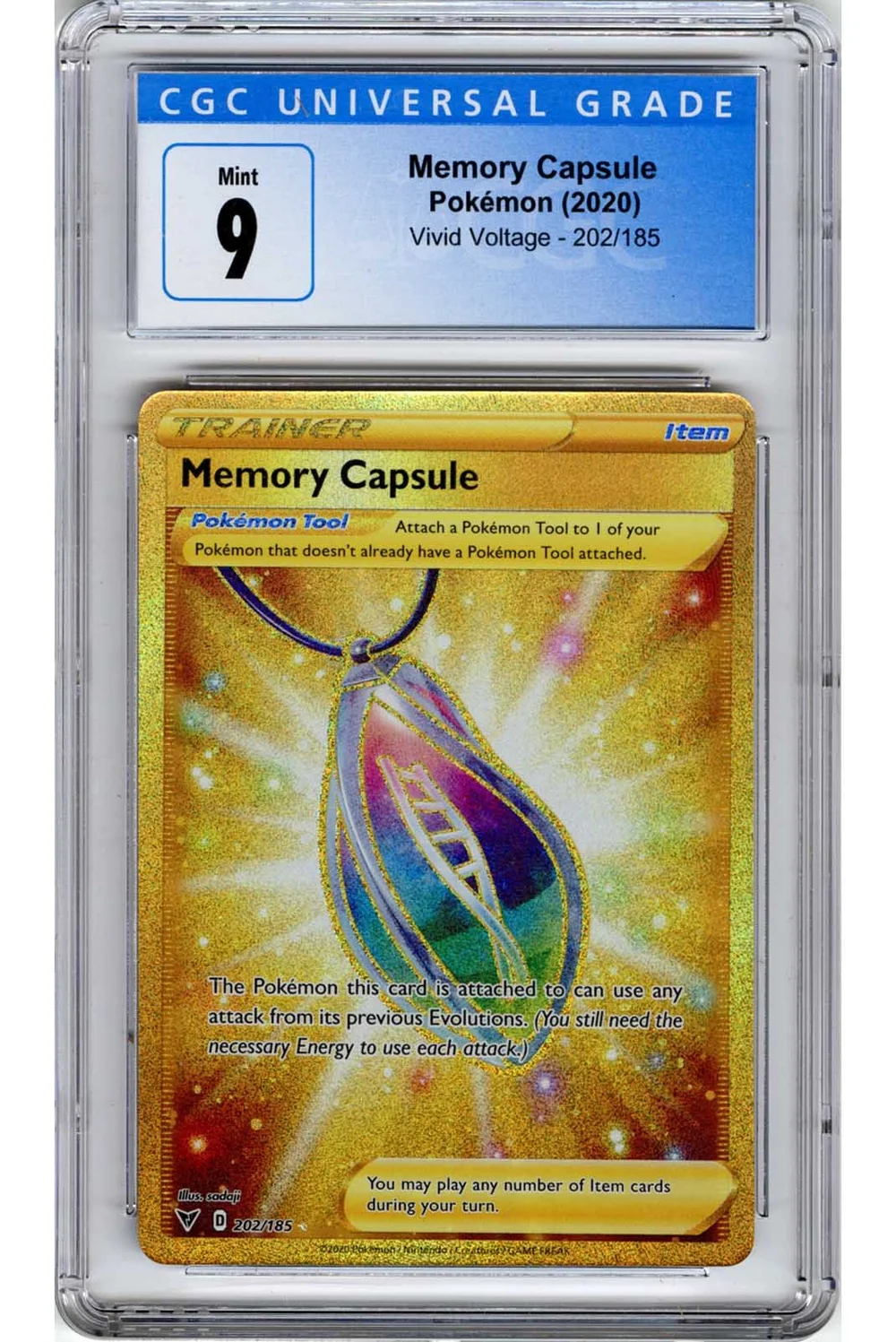 Memory Capsule 2020 Pokmon Vivid Voltage 202/185 CGC 9  Stone Town  Collectibles