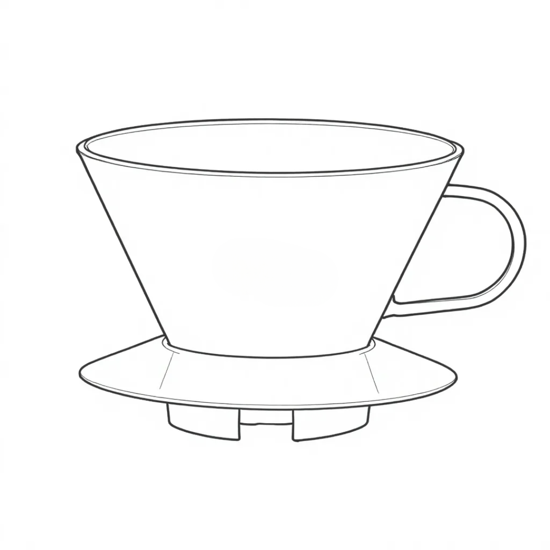 Pencil image of pour-over coffee dropper