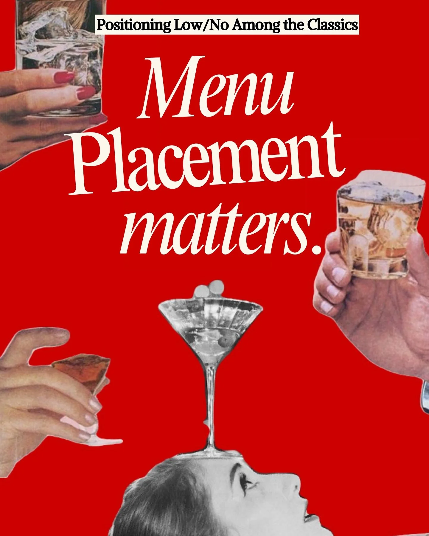 Menu design is strategy in disguise. 🥸🍸 The right placement can shape perception, drive sales, and redefine how guests experience Low/No.

List zero-proof offerings alongside cocktails, not as an afterthought. Give them unique names, know the ingre