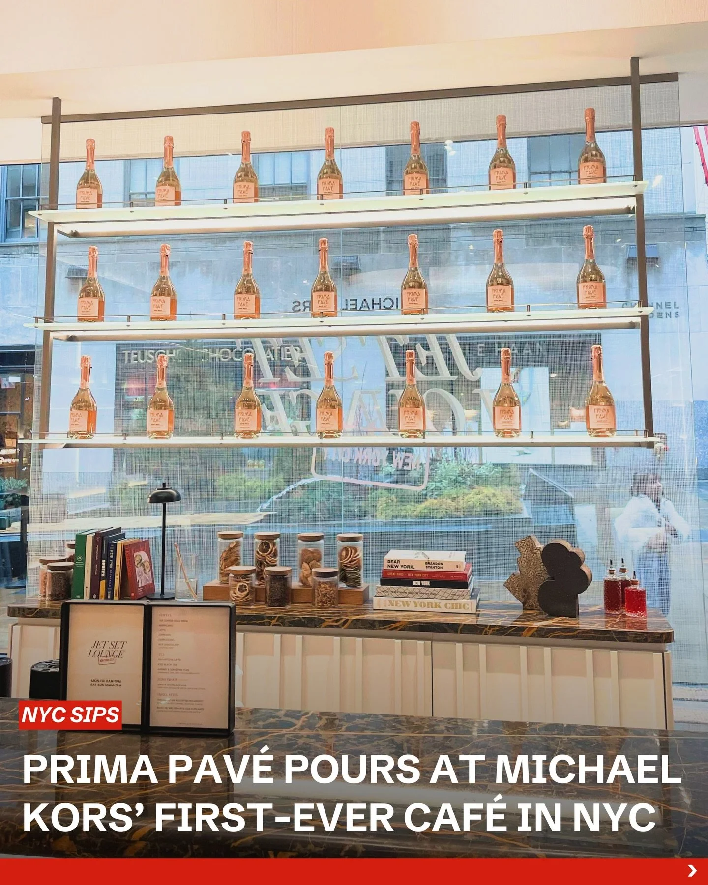 Now pouring! 🥂 @primapave is available by the glass at the Jet Set Lounge by Michael Kors.

Located in the Upper East Side, this caf&eacute; concept reflects a growing shift toward immersive, lifestyle-driven retail experiences.

📍 667 Madison Aven