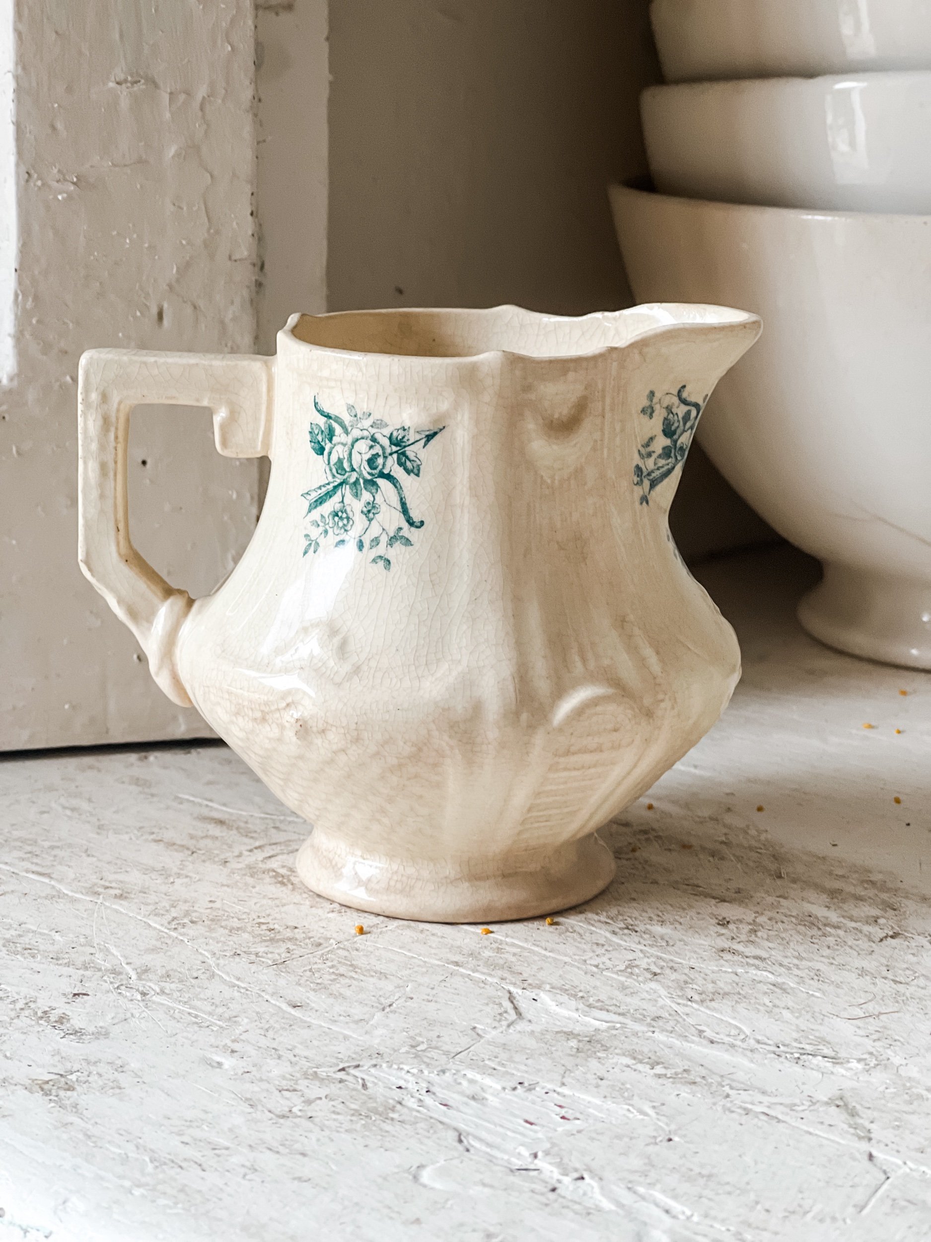 Antique French Ironstone Teacup w/ Candle — The Collected