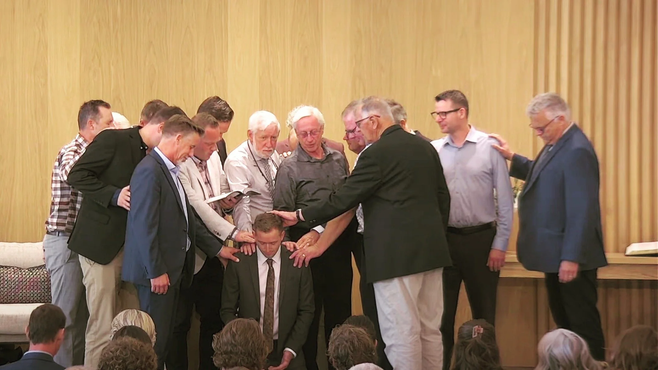 What a beautiful and powerful moment yesterday as Pastor Kevin was ordained to gospel ministry through the laying on of hands, commissioned by Christ through His Church to this new calling. May the Spirit rest upon him always, equipping him for faith
