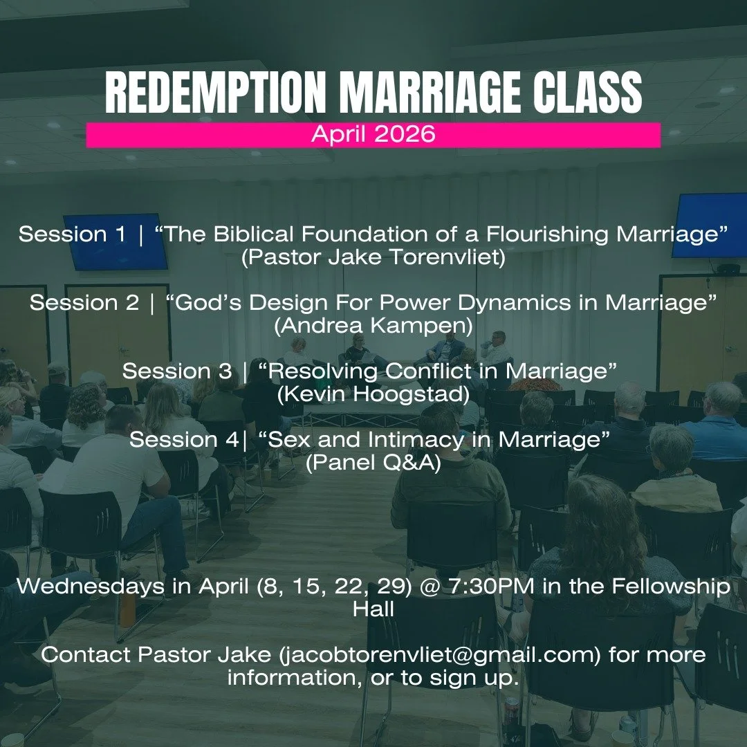 It&rsquo;ll be a busy wedding season this year at Redemption!

But it&rsquo;s not just engaged couples who could use a primer on Christian marriage. Married couples, no matter your age or stage, can always benefit from a refresher. Maybe things have 
