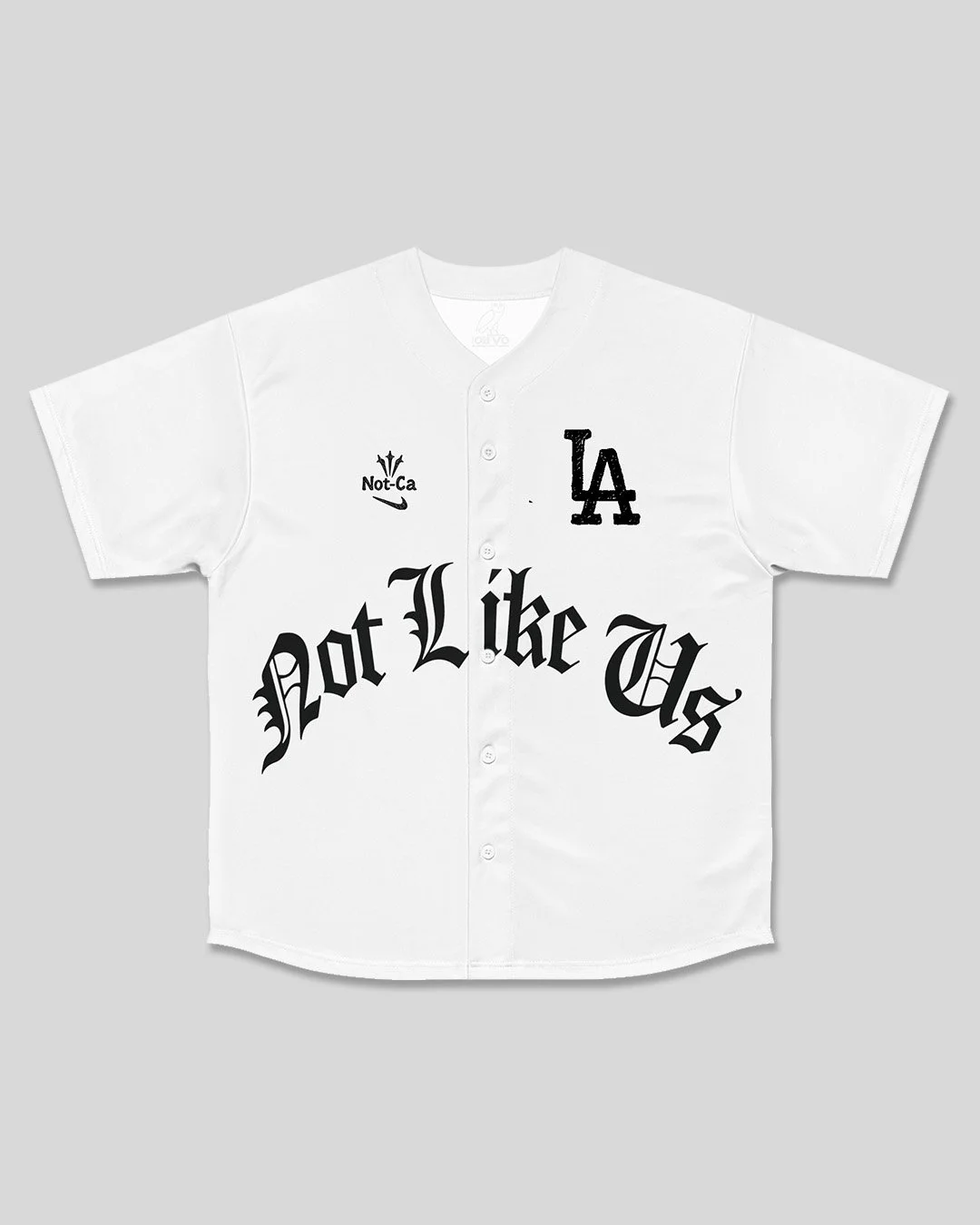 White (Black Text) 'Not Like Us' LA Baseball Jersey – Kendrick Inspired