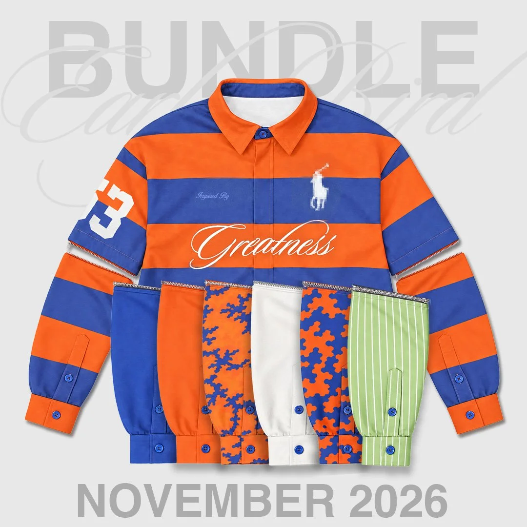 Limited Edition BUNDLE Version Detachable Button Up Style (Hidden Zip) – Orange & Blue  Shortsleeve / Longsleeve