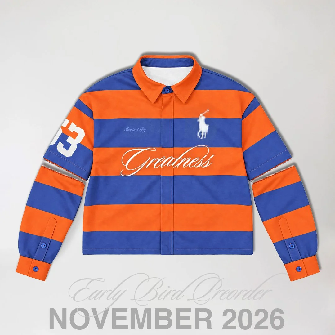 Limited Edition Version Detachable Button Up Style (Hidden Full Zip) – Orange & Blue  Shortsleeve / Longsleeve