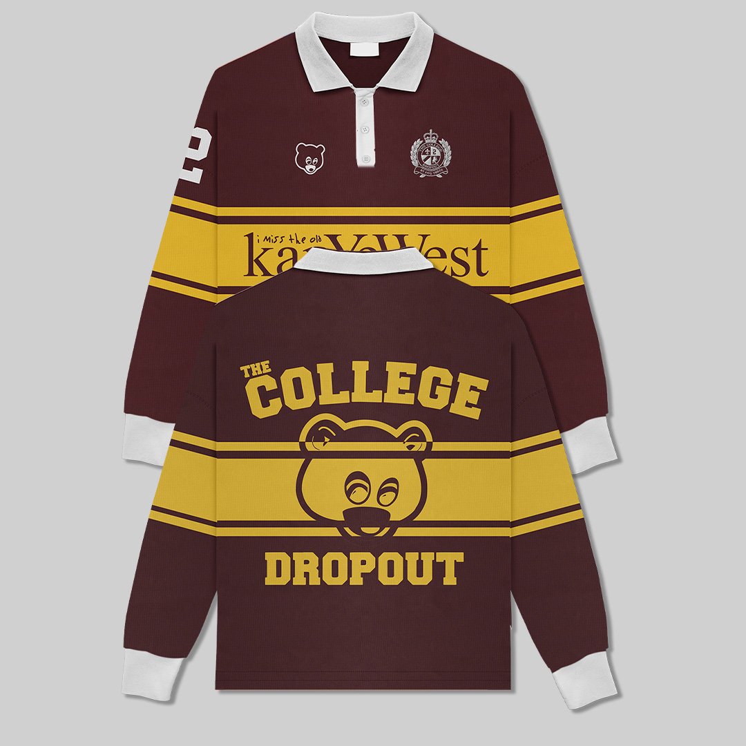 Sign up for Early Bird Price, Read Description: Kanye College Dropout Stripe Polo Sweatshirt