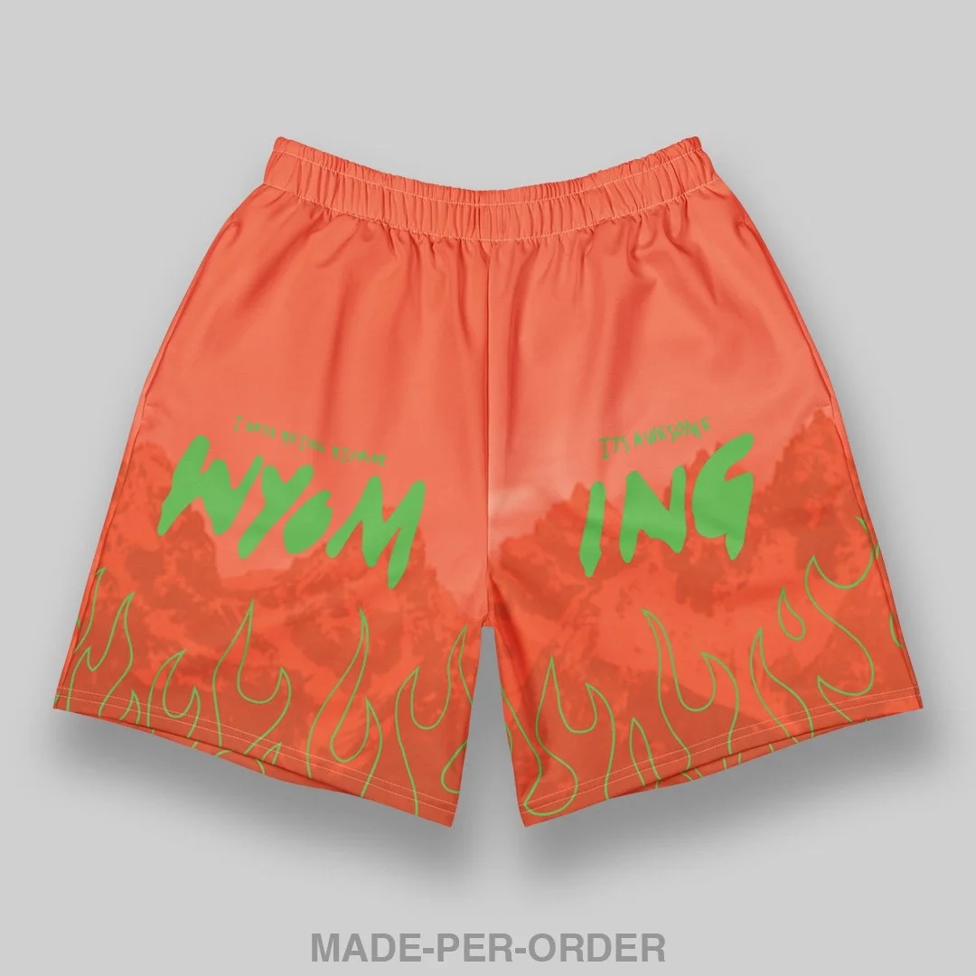 Early Bird Discount: YE Wyoming Orange Athletic Shorts (6-inch Inseam)