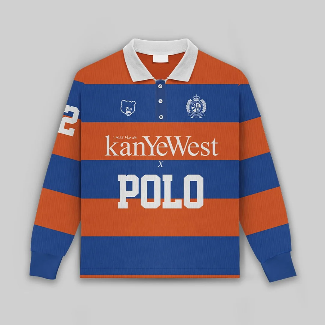 Old'Ye Orange & Blue Polo Rugby Sweatshirt