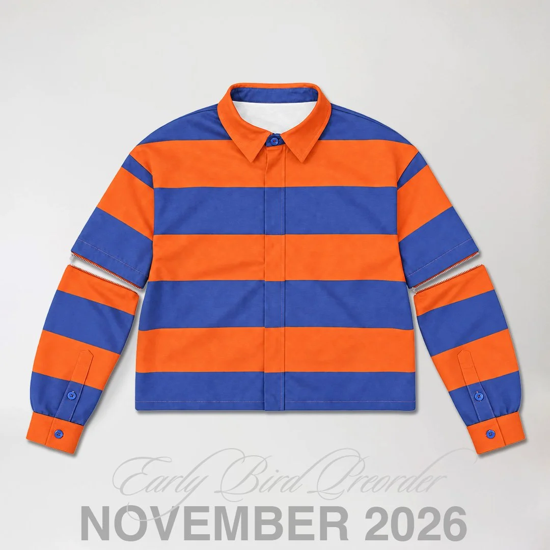 Early Bird/Preorder Discount: Detachable Button Up Style (Hidden Zip) – Orange & Blue  Shortsleeve Longsleeve