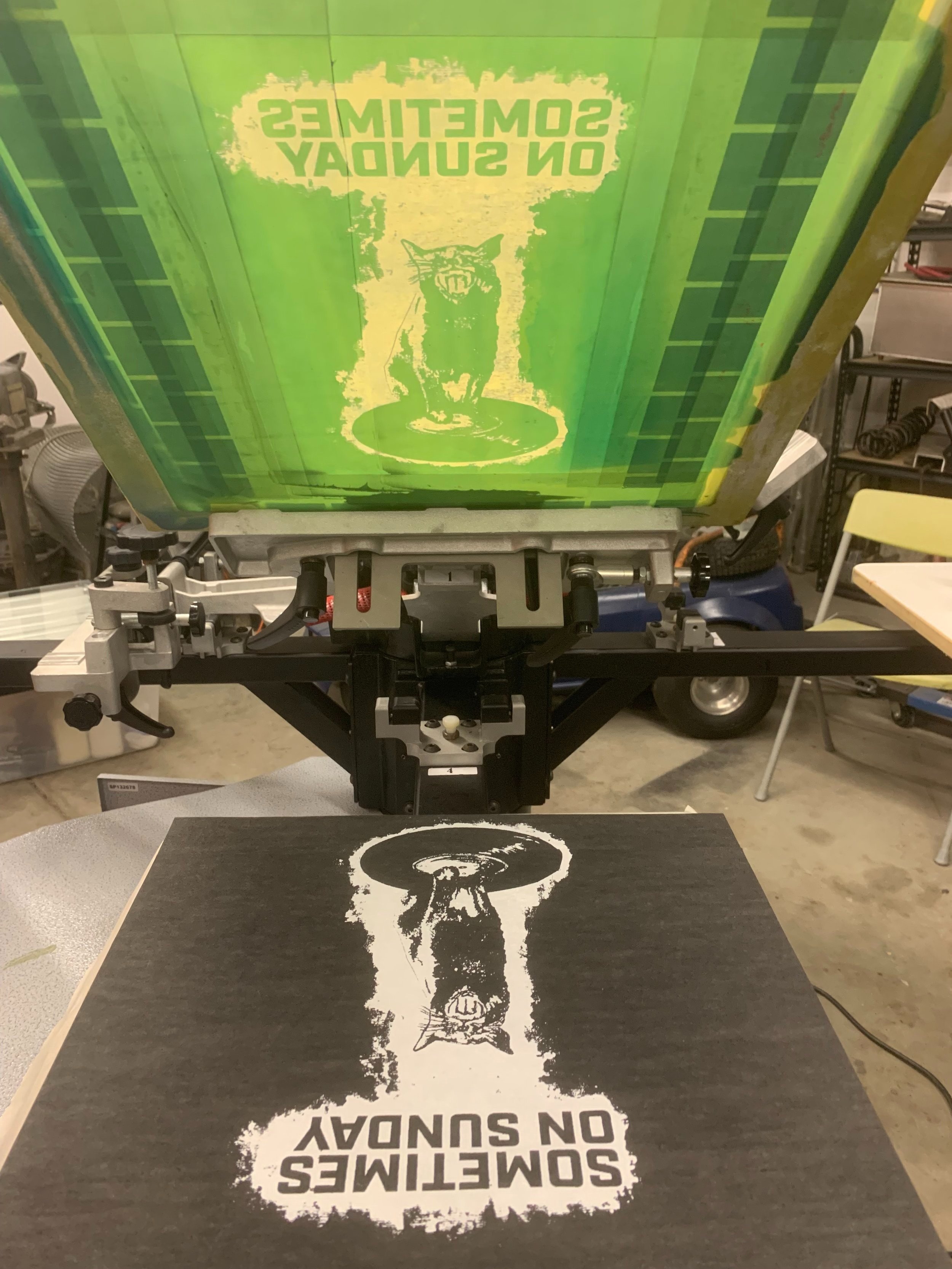 Sometimes on Sunday Cat on Record Artist Print Shirt