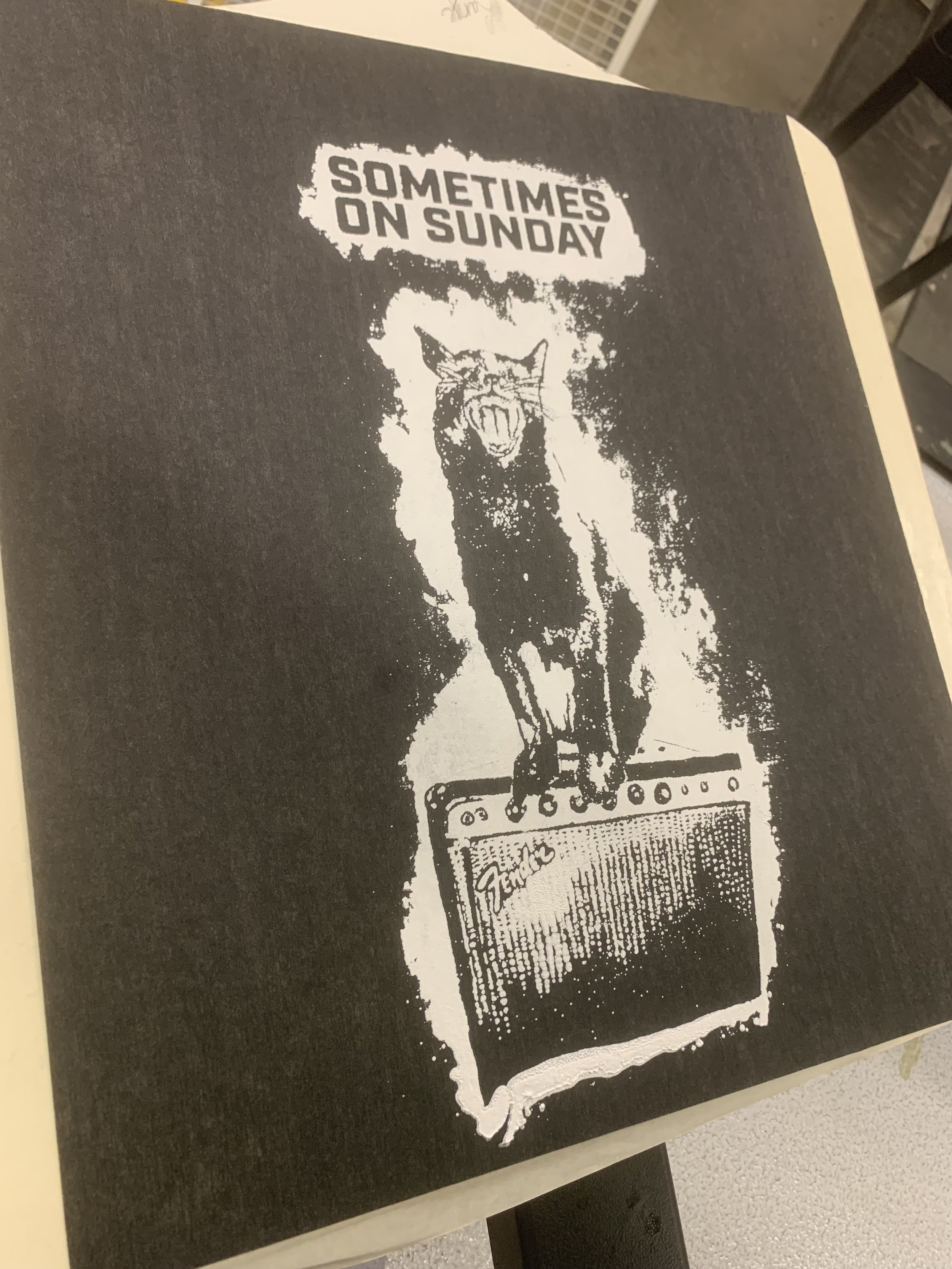 Sometimes on Sunday Cat on Amp Artist Print Shirt