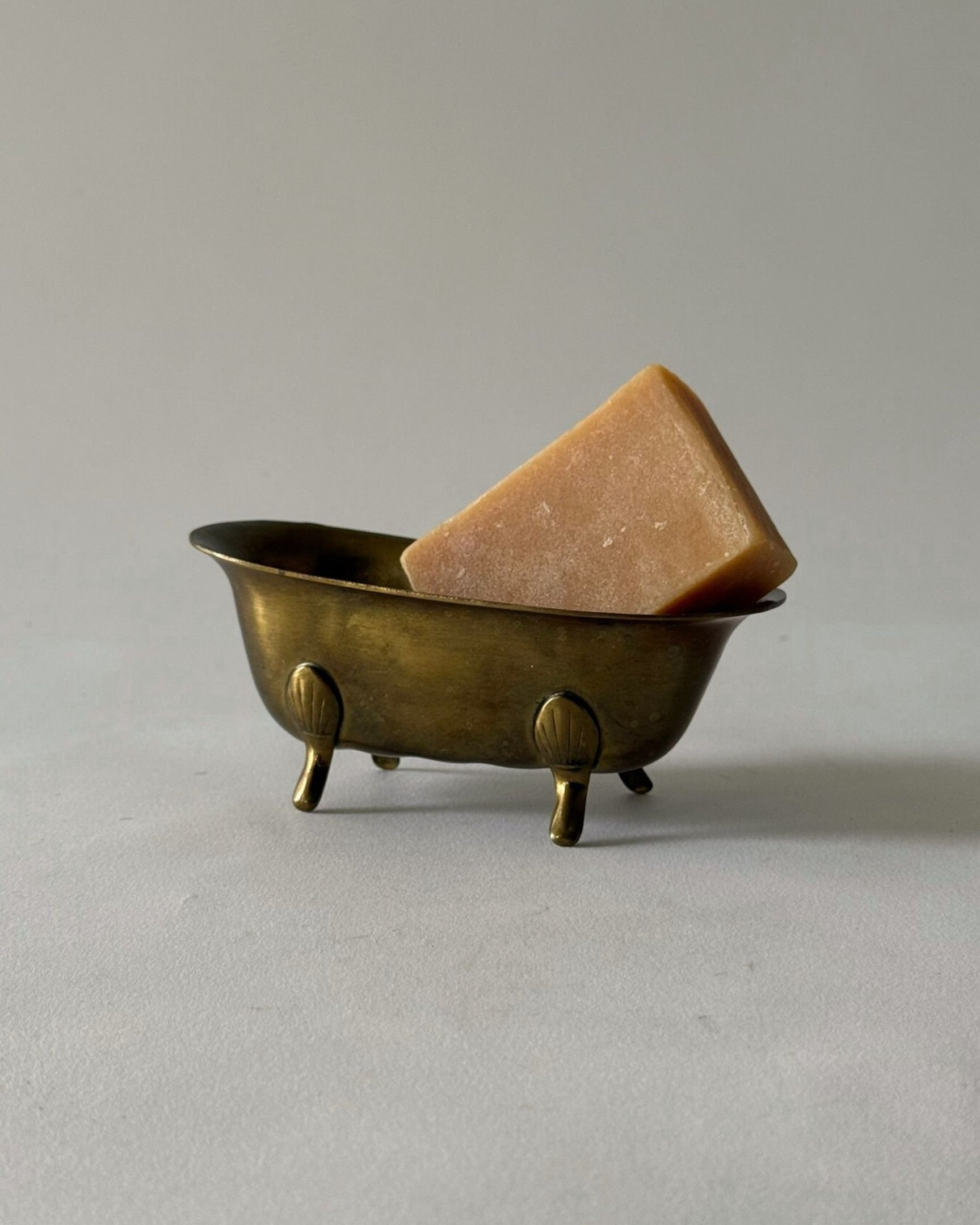 Small Clawfoot Brass Bathtub Soap Dish